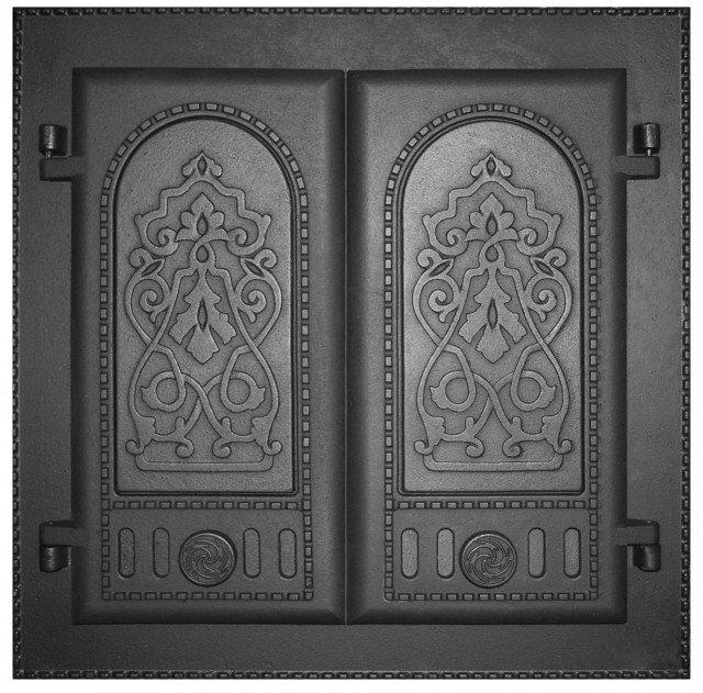 Дверка каминная двухстворчатая крашеная (410х410) ДК-6 Рубцовск